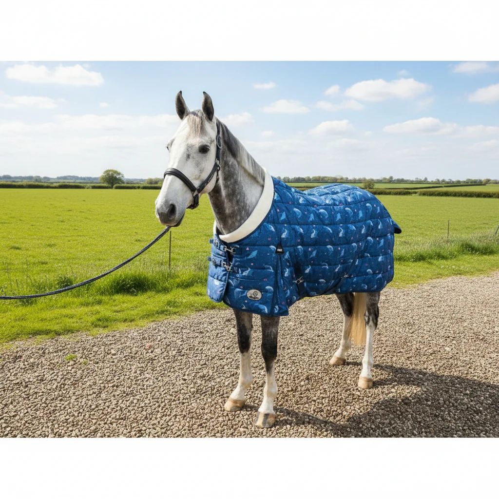400g Heavyweight Stable Rug With Fleece Collar - Shark Print - Image 4