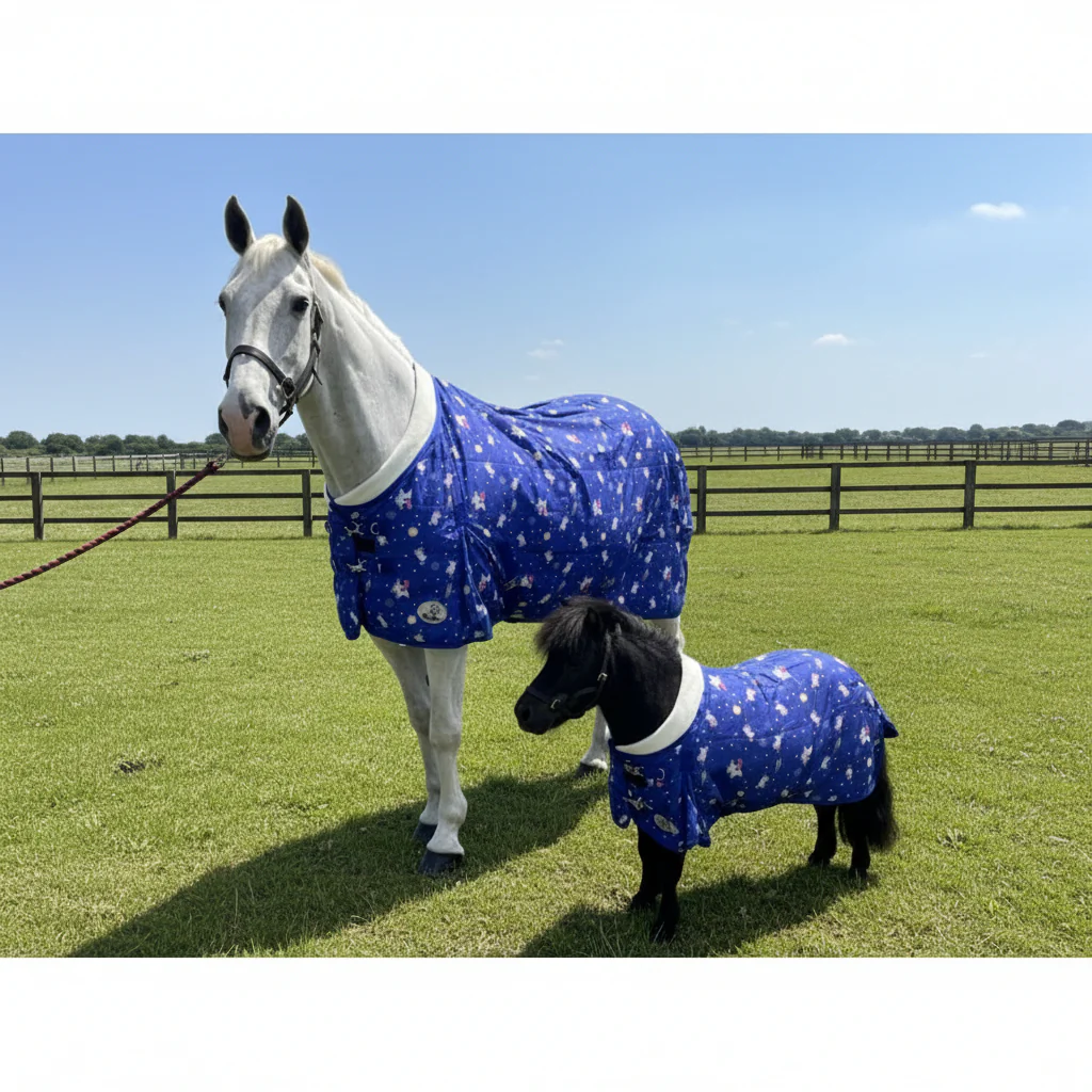 50G Lightweight Stable Rug with Fleece Collar - Unicorn Print - Image 4