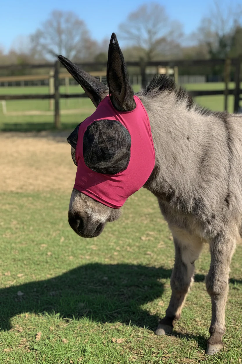 Donkey Pull On Fly Mask With Ears - Image 7
