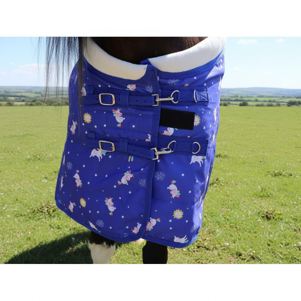 Heavy Horse 50g Stable Rug With Fleece Collar - Unicorn Print - Image 3