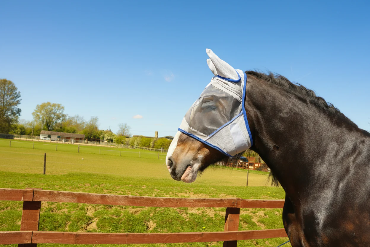 Heavy Horse Fly Mask With Or Without Nose Guard - Image 11