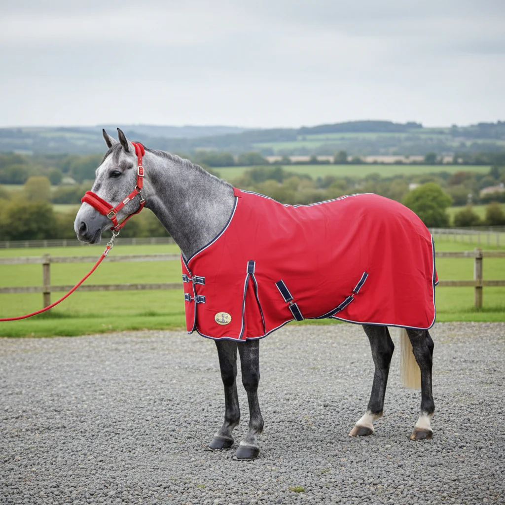 Polar Fleece With Tail Flap And Shoulder Gussets - Red/Navy - Image 3