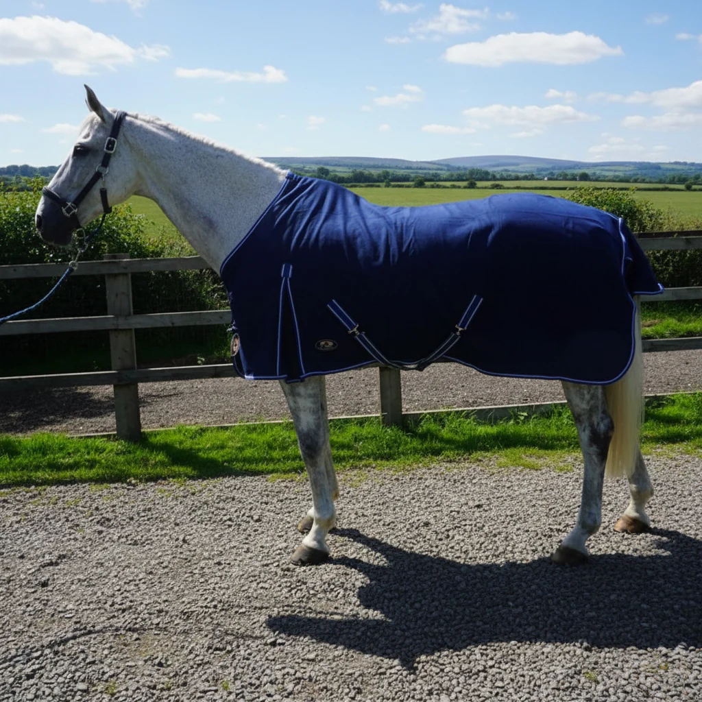 Polar Fleece With Tail Flap And Shoulder Gussets - Red/Navy - Image 4