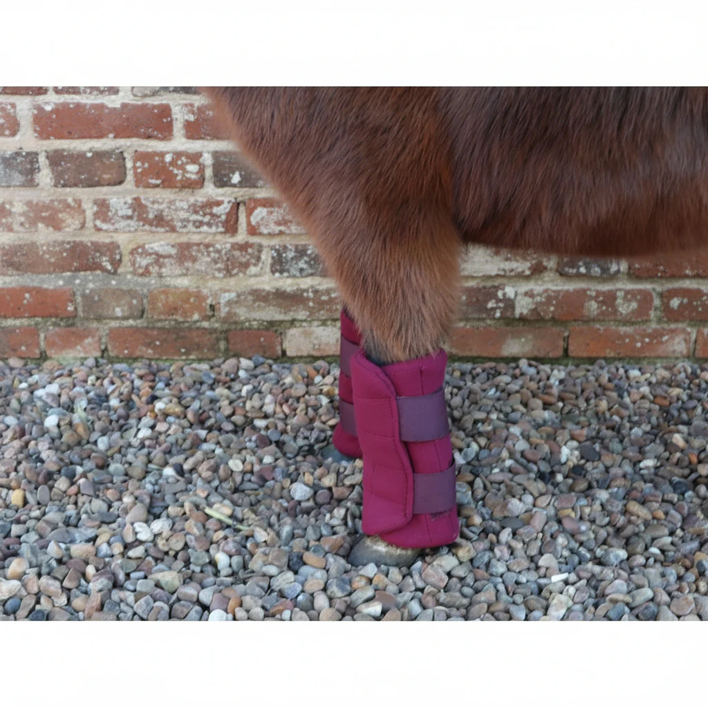 Shetland-Miniature-Donkey Triple Layer Wicking Leg Wrap Set - Burgundy - Image 3