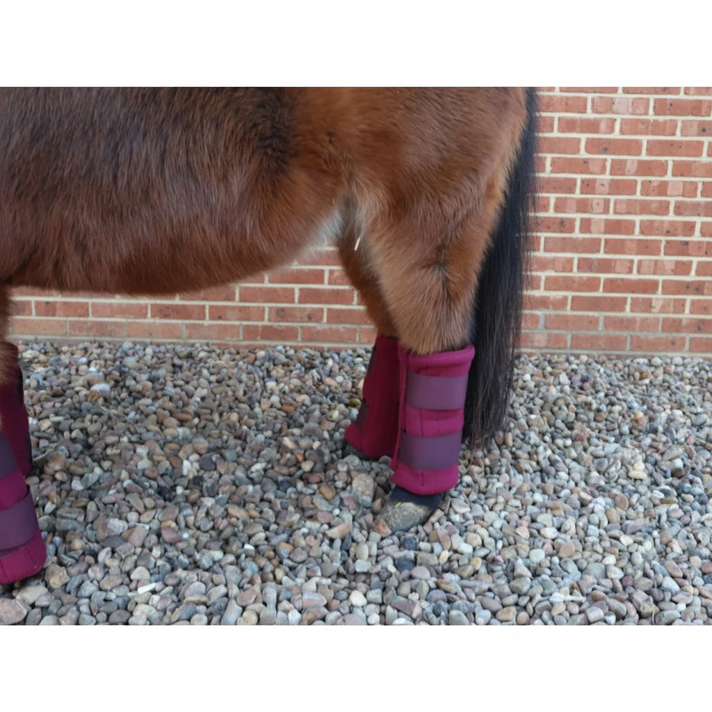 Shetland-Miniature-Donkey Triple Layer Wicking Leg Wrap Set - Burgundy - Image 4