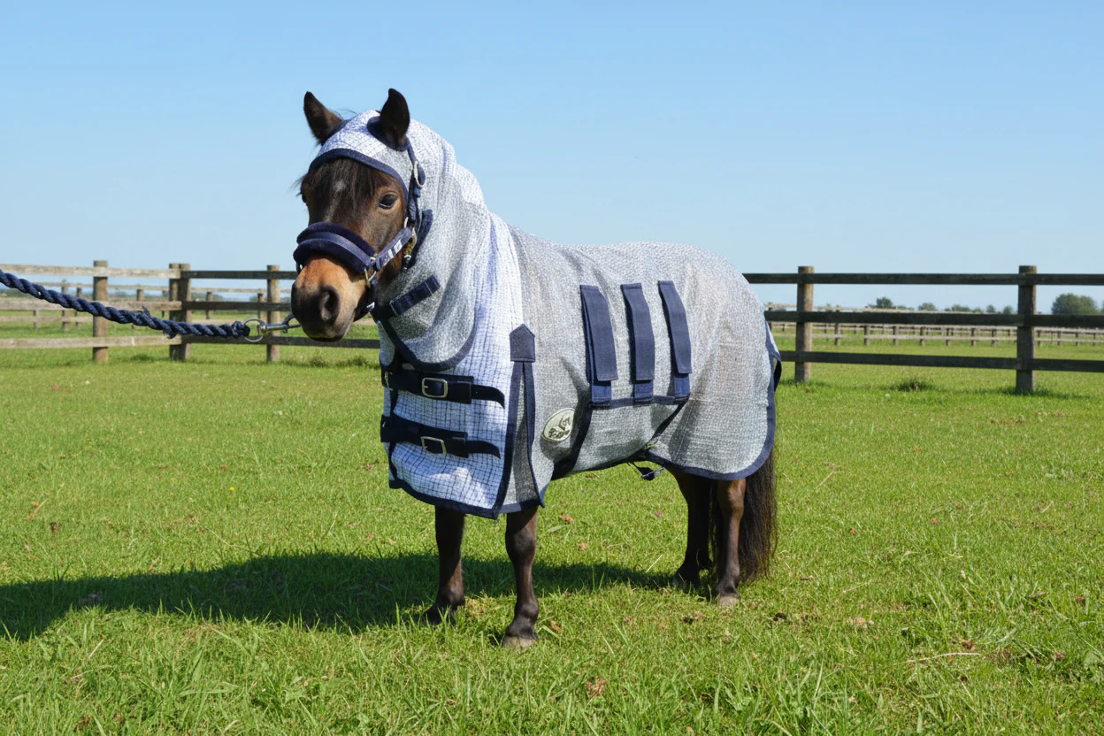 Shetland-Miniature-Donkey Ultra Light Combo Fly Rug With Ear Holes-V2 - Image 3