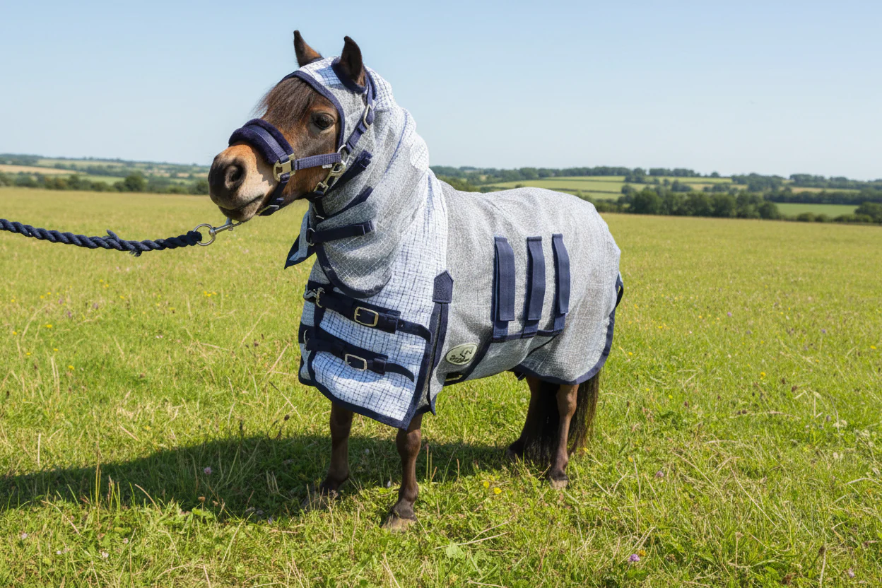 Shetland-Miniature-Donkey Ultra Light Combo Fly Rug With Ear Holes-V2 - Image 4