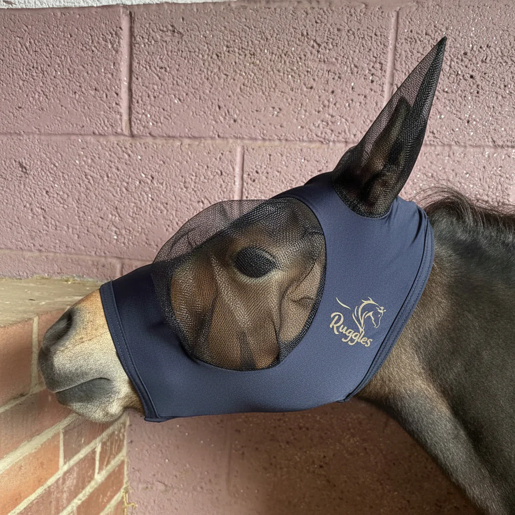 Shetland-Miniature-Section A Pull On Fly Mask With Ears - Image 18