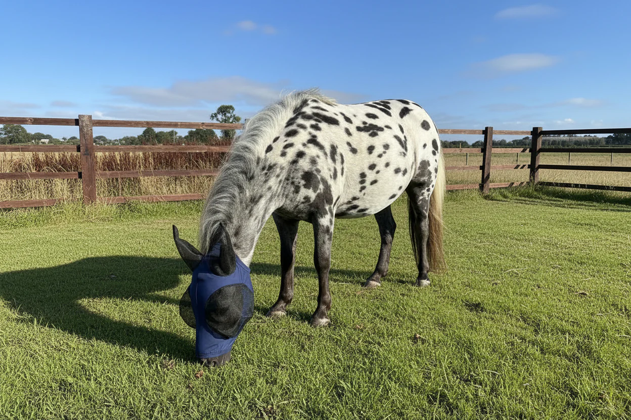 Shetland-Miniature-Section A Pull On Fly Mask With Ears - Image 19