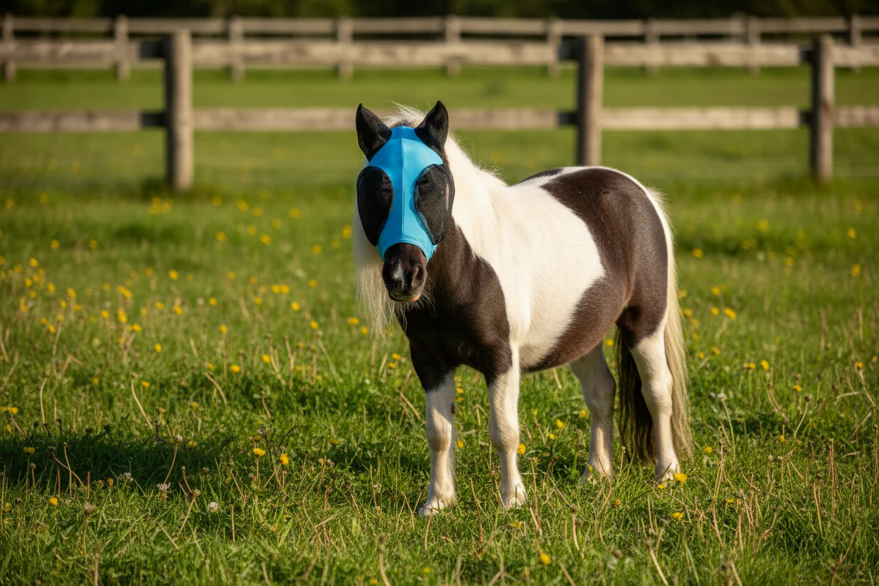 Shetland-Miniature-Section A Pull On Fly Mask With Ears - Image 6