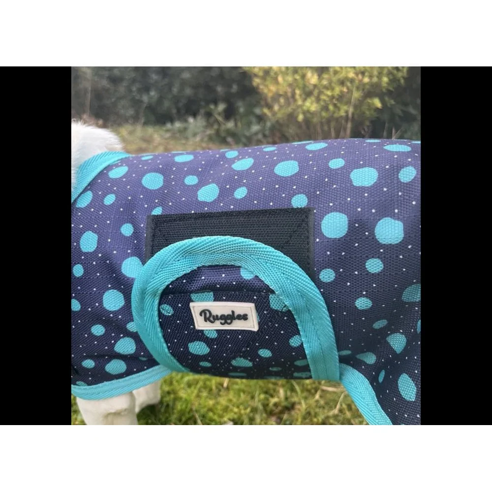 Waterproof Dog Coat - Purple / Aqua Spots - Image 8