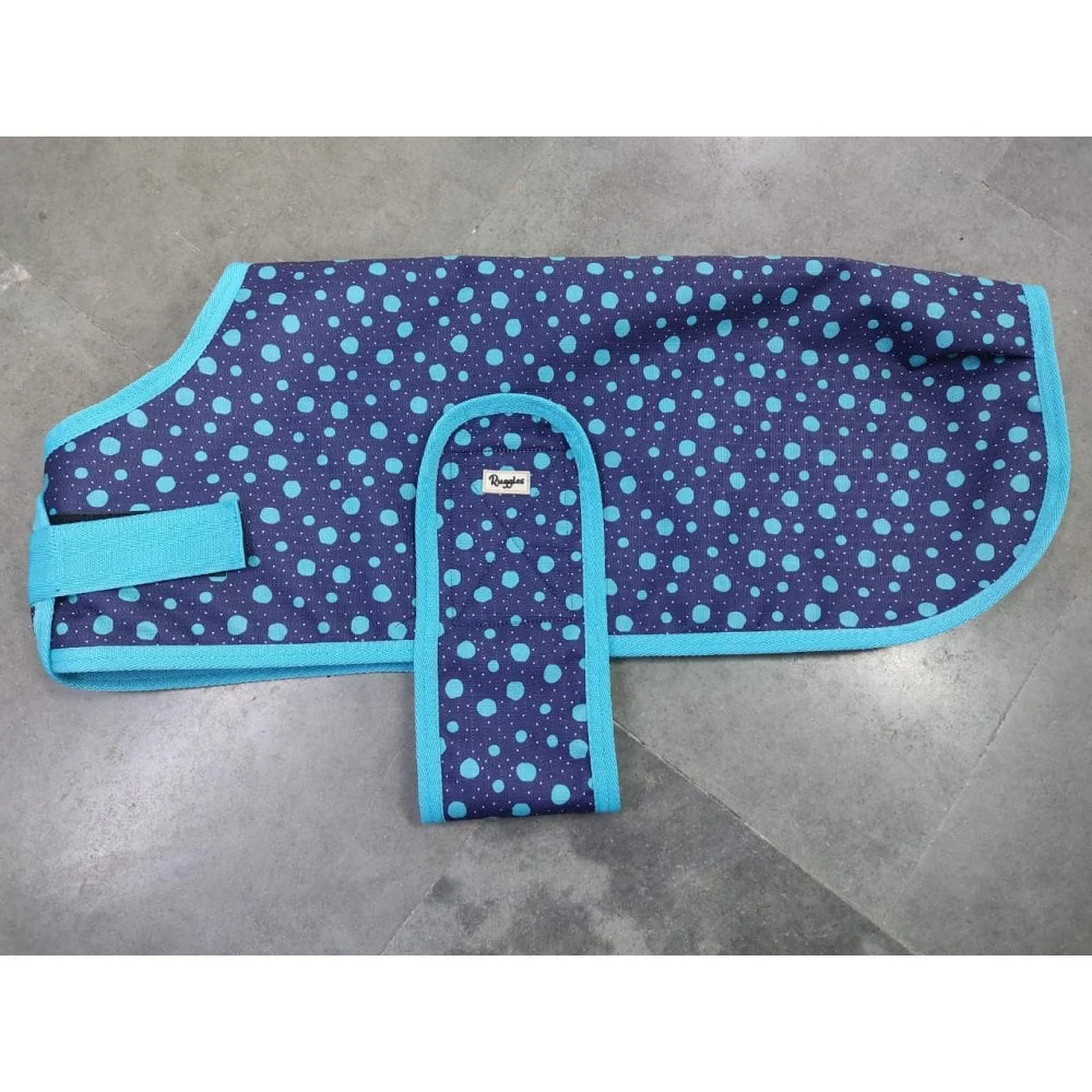 Waterproof Dog Coat - Purple / Aqua Spots - Image 9